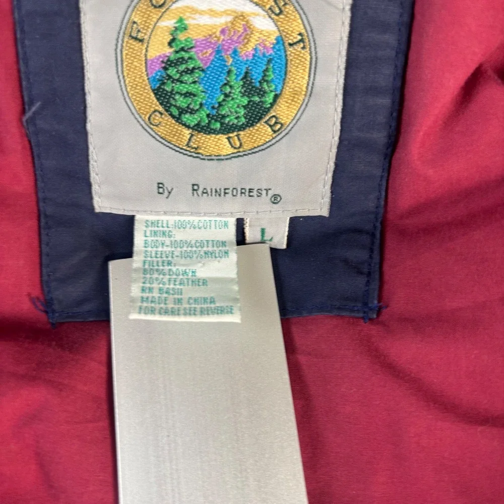 Forest Club by Rainforest Men's Large Blue Down Filled Hooded Parka